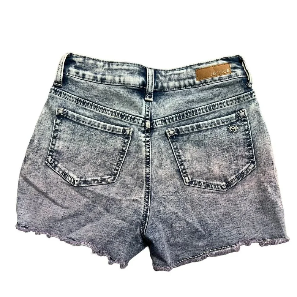 Justice Sz 12 Ombré Denim Mini Mom Shorts